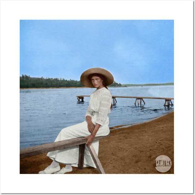 Grand Duchess Tatiana Nikolaevna of Russia in Finland - Colorized Wall Art by Laurynsworld